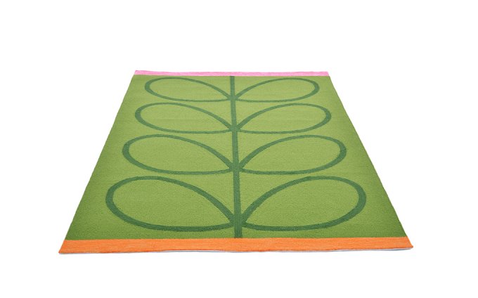 Orla Kiely Giant Linear Stem Seagrass outdoor rug angled view