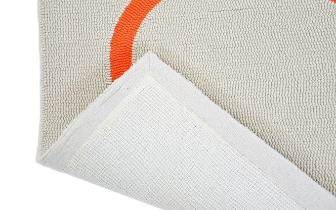 Orla Kiely Giant Linear Stem Persimmon outdoor rug backing