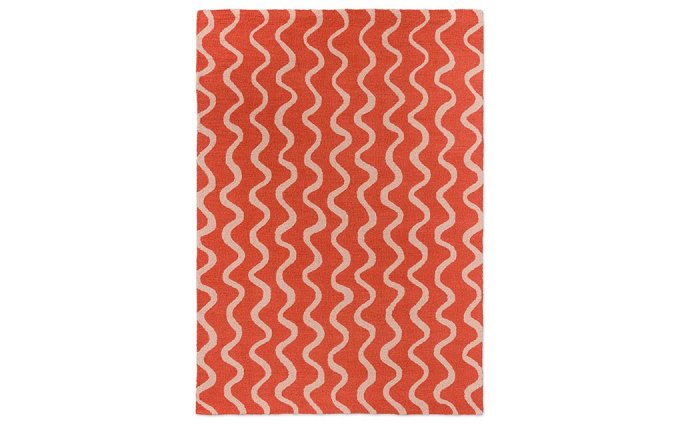Scion Ribbon Coral rug full flat view