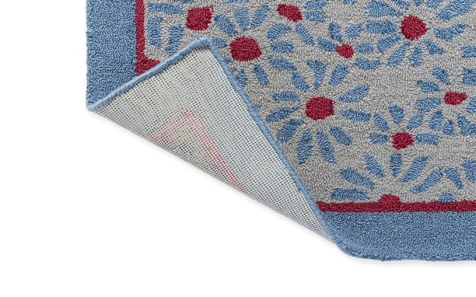 Laura Ashley Thorncliff Daisy Sky Blue outdoor rug backing