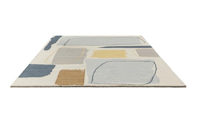 Scion Composition Papaya rug angled view