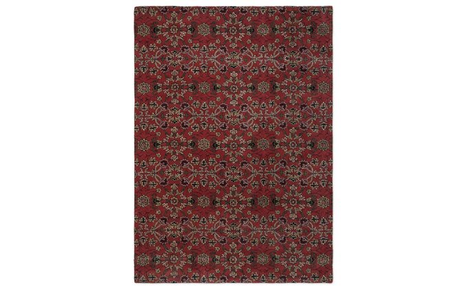 Morris & Co Persian Scroll Plum rug full flat view