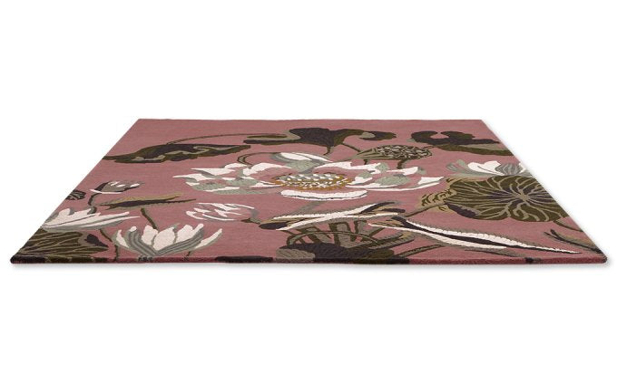 Wedgwood Waterlily Dusty Rose 38602 rug angled view