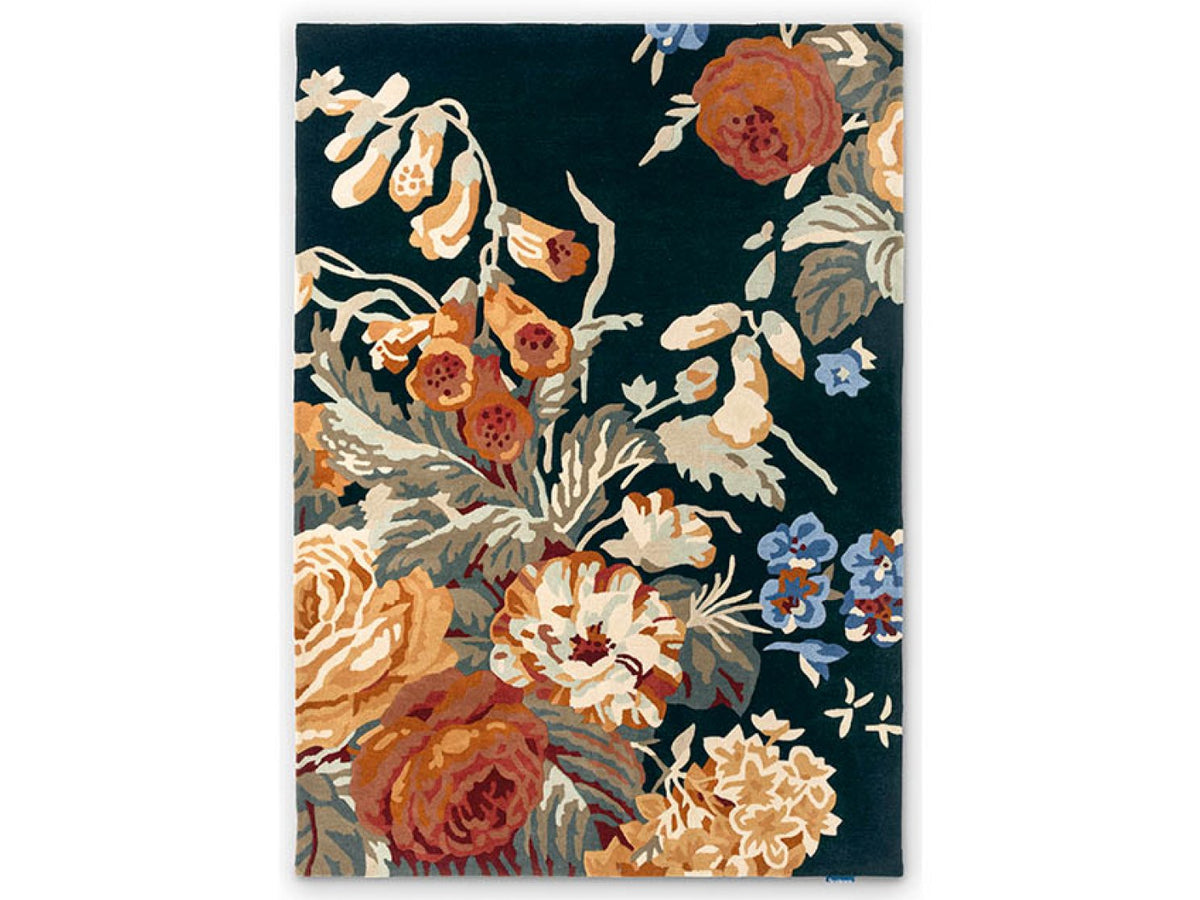 Sanderson Stapleton Park Navy/Burnt Orange 45318 rug full flat view