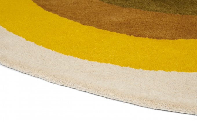 Orla Kiely Sunflower Yellow Round 60006 rug edge detail