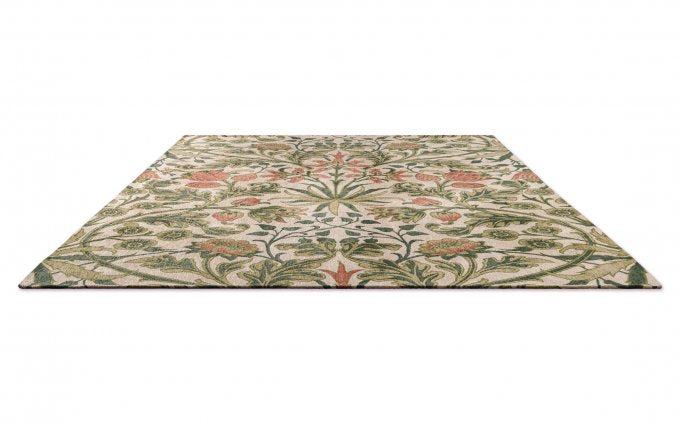 Morris & Co Hyacinth Natural rug angled view