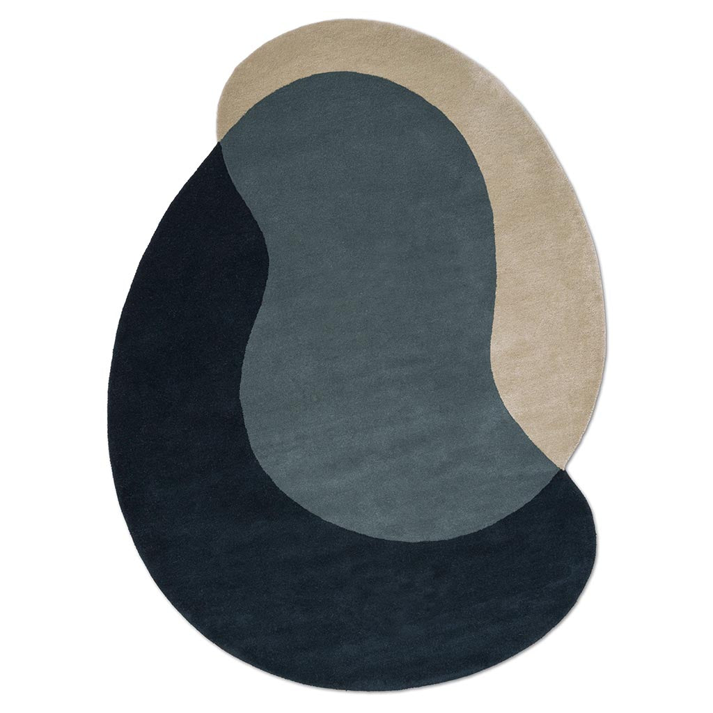 Element Lane Blue rug, overhead view