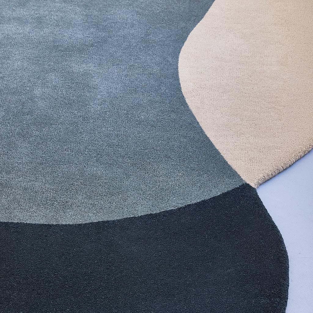 Element Lane Blue rug in a living room
