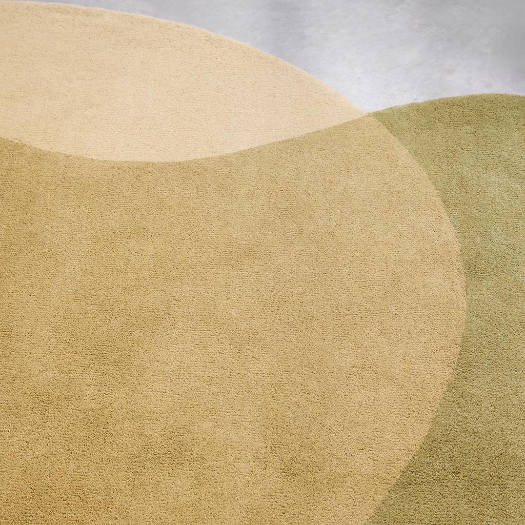 Element Lane Green rug in a living room