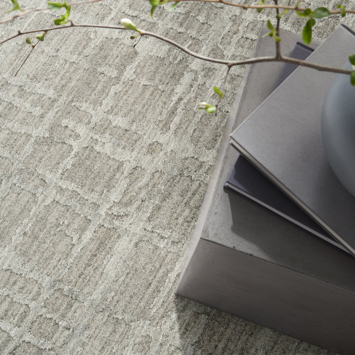 Calvin Klein Latitude LTD01 Slate rug styled in a room setting