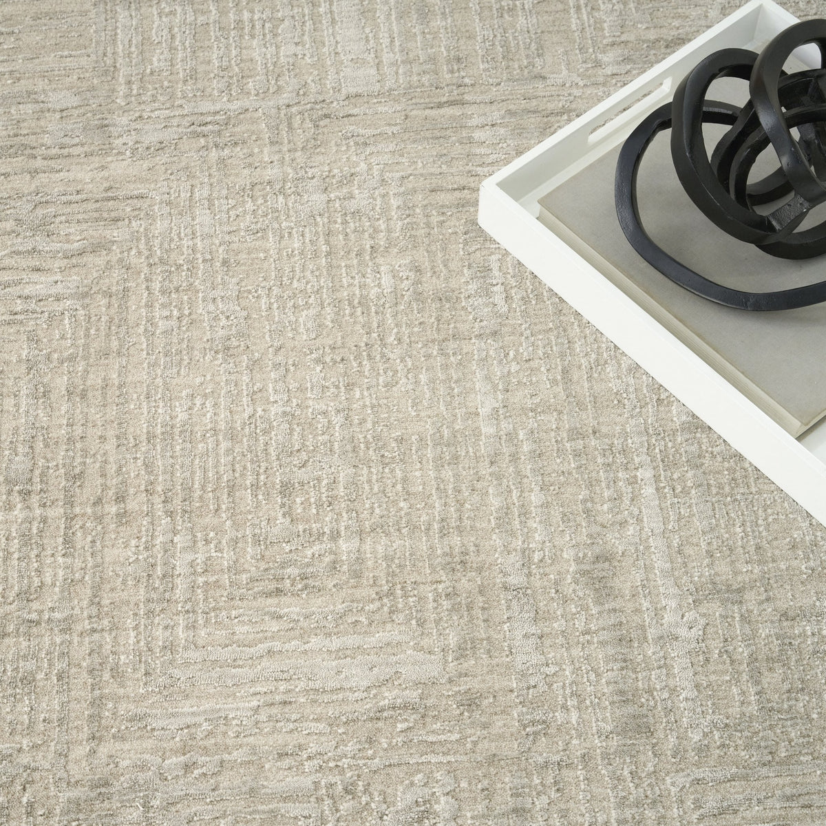 DKNY Madison Square MSQ01 Grey rug styled in a room setting