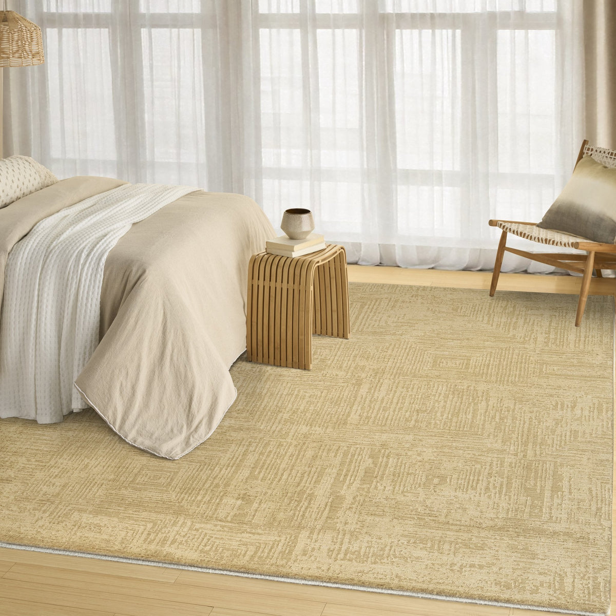 DKNY Madison Square MSQ01 Taupe rug in a living room