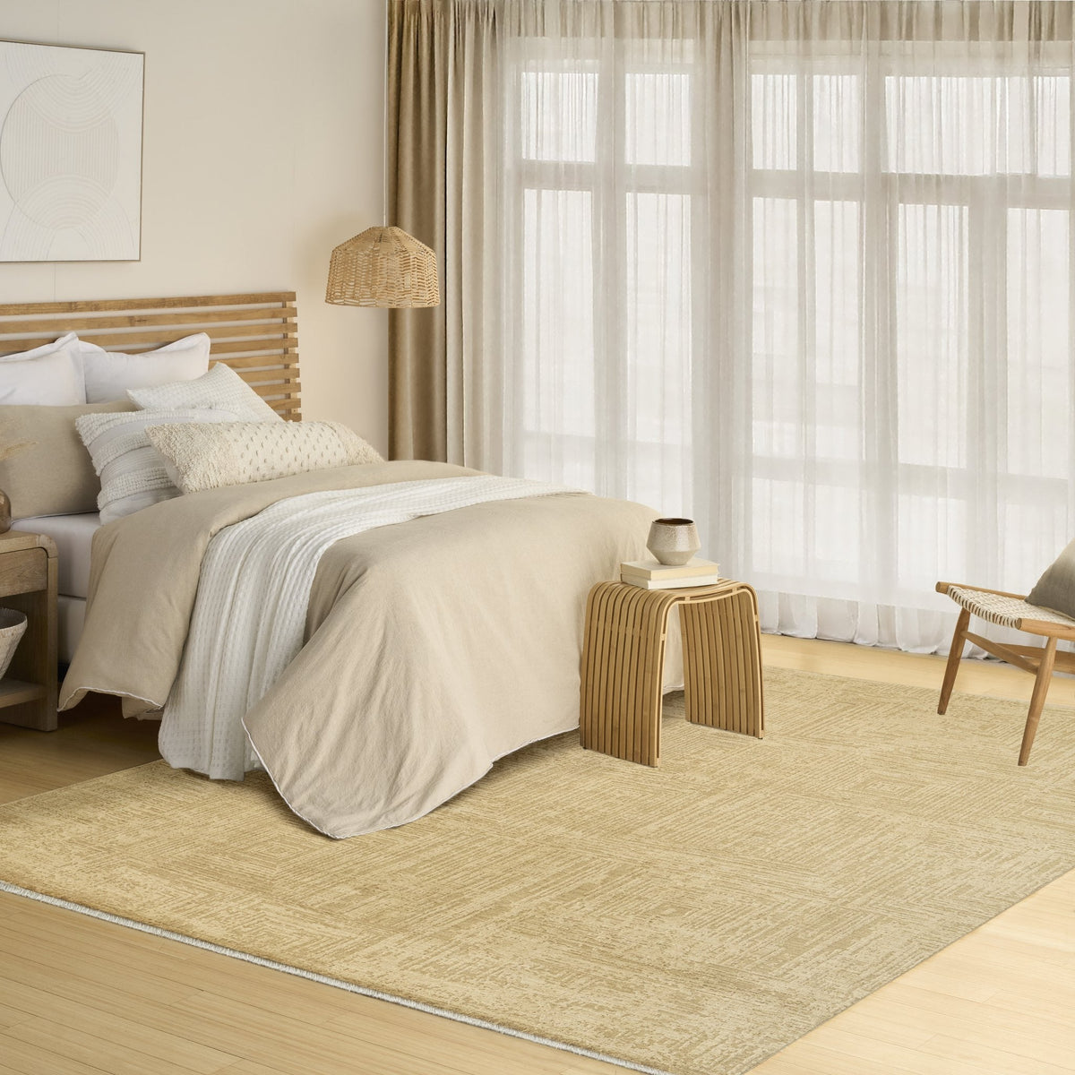 DKNY Madison Square MSQ01 Taupe rug in a dining room