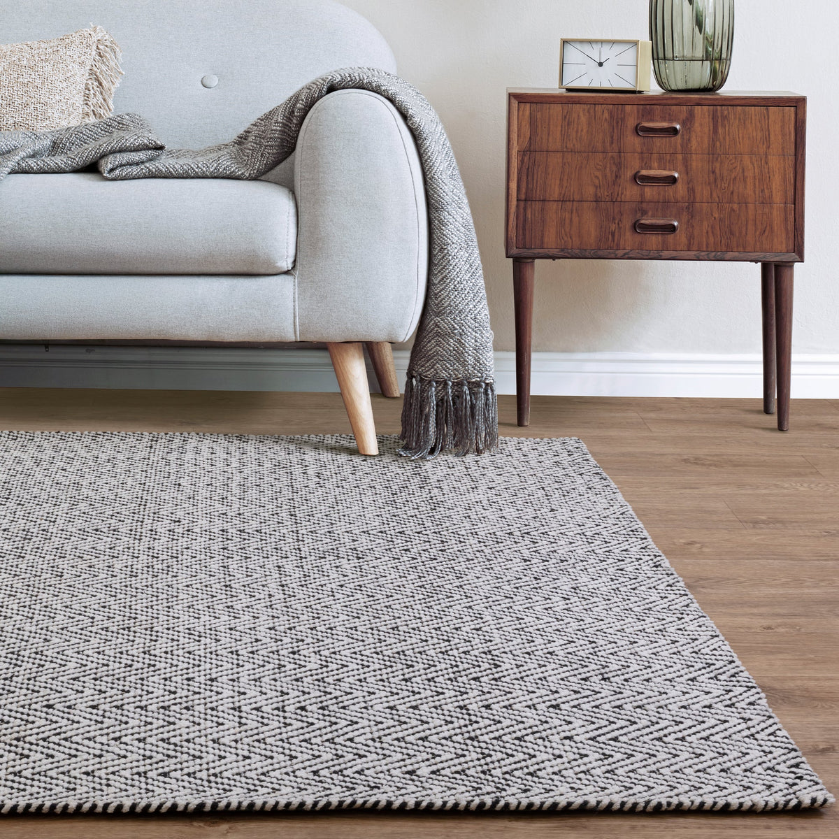 Ives Black and White rug