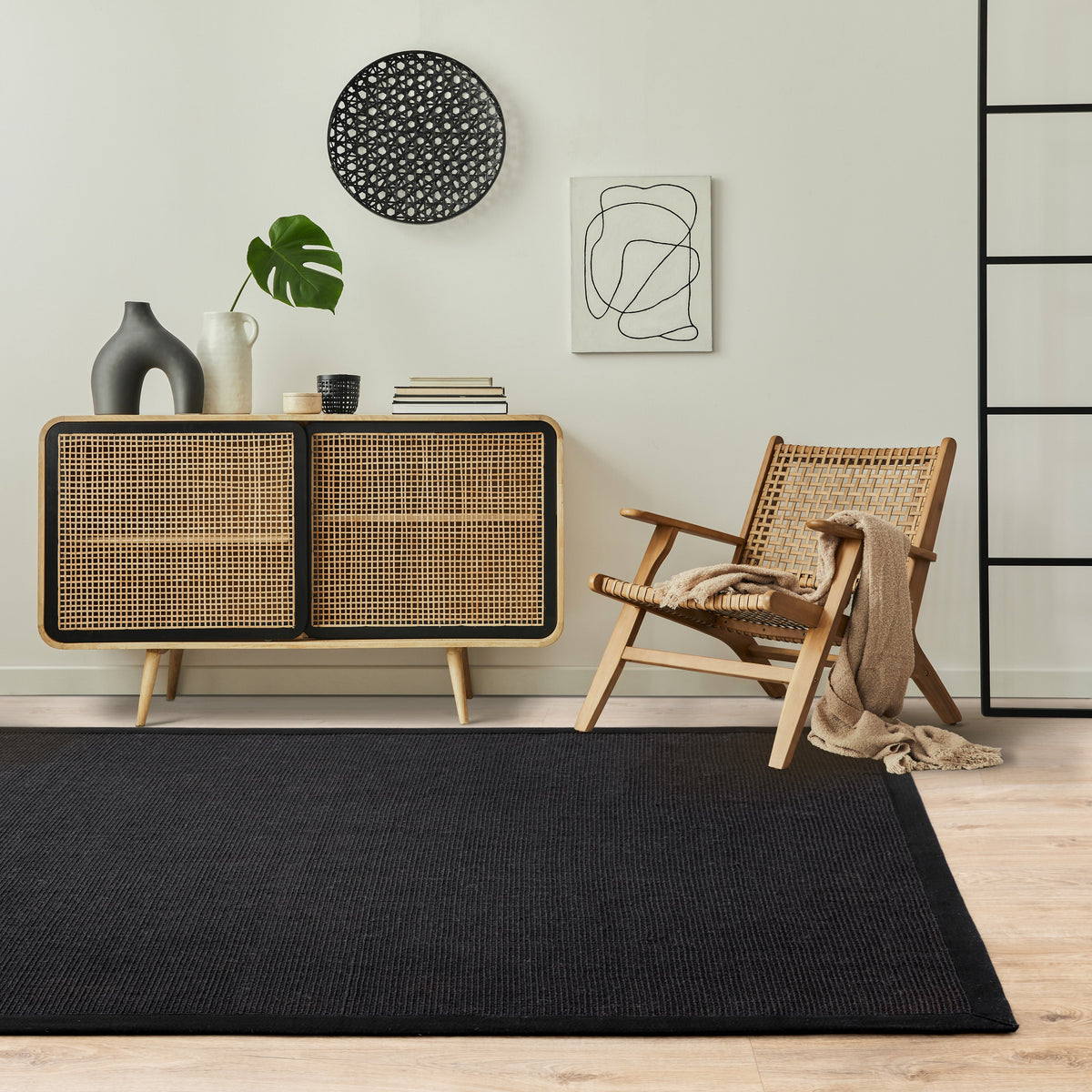 Sisal Black rug