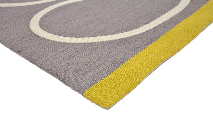 Orla Kiely Giant Linear Stem Slate outdoor rug corner detail