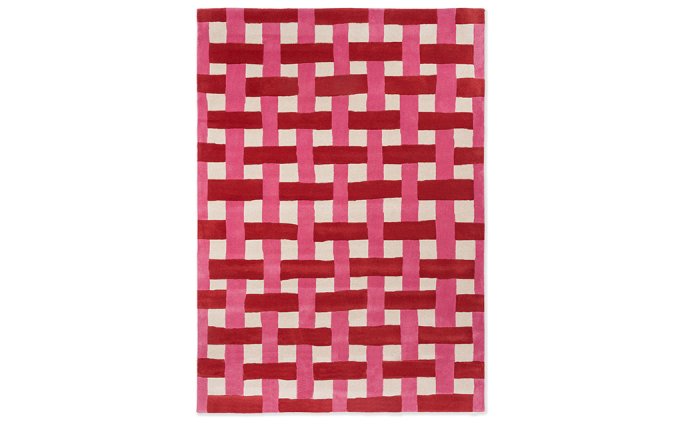 Harlequin Basketweave Coral/Rose rug