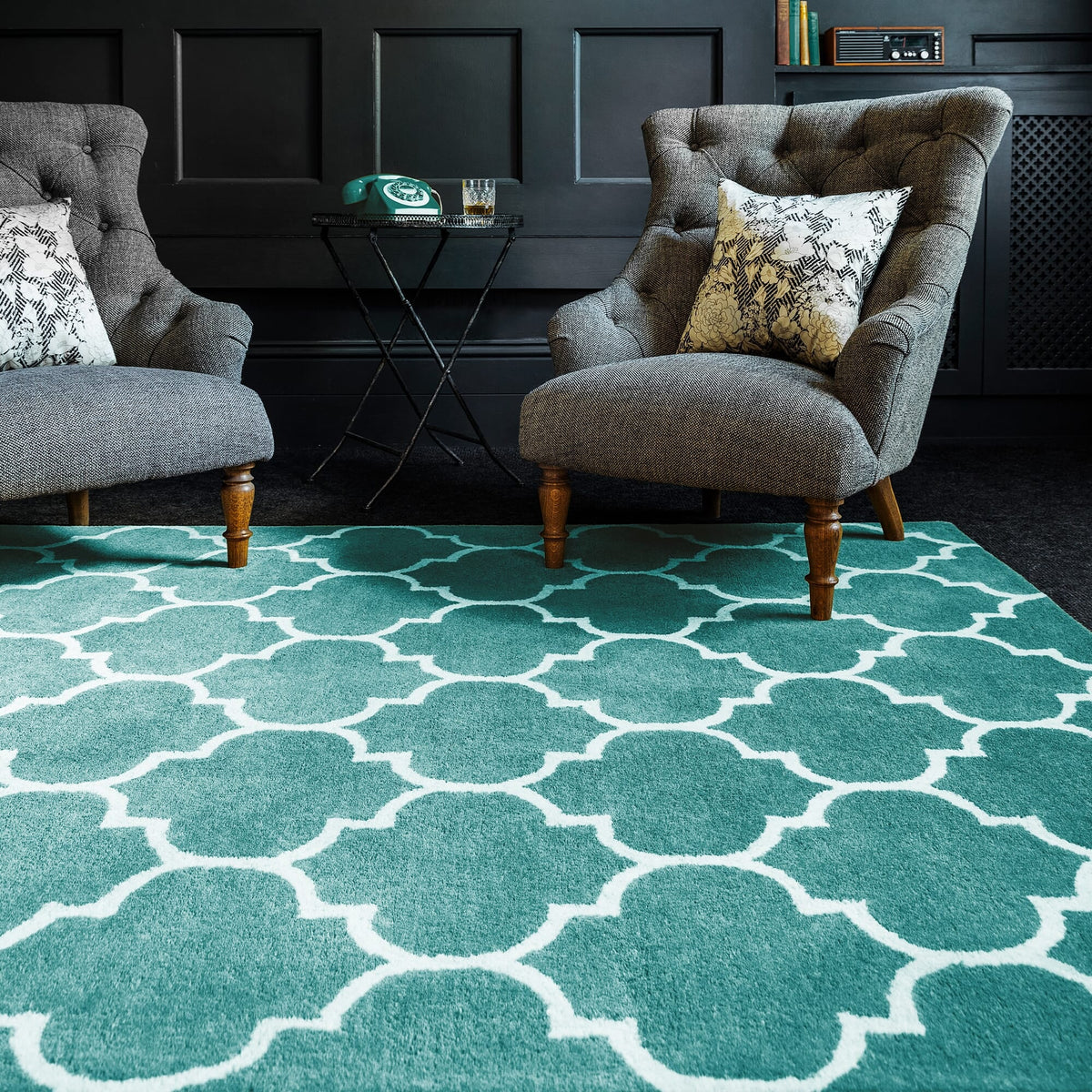 Albany Ogee Duck egg rug
