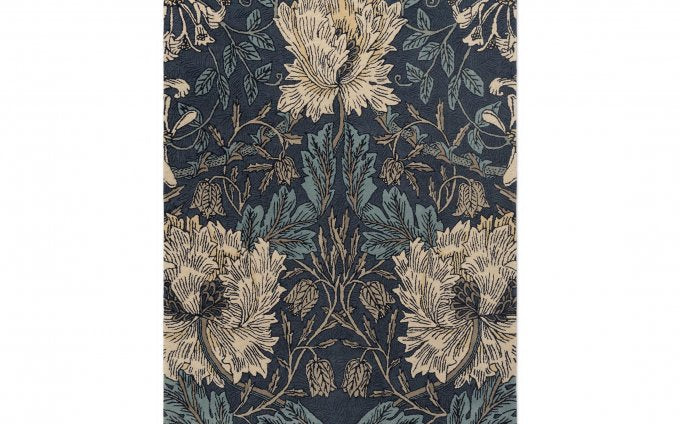 Morris & Co Honeysuckle & Tulip Woad Thyme rug full flat view
