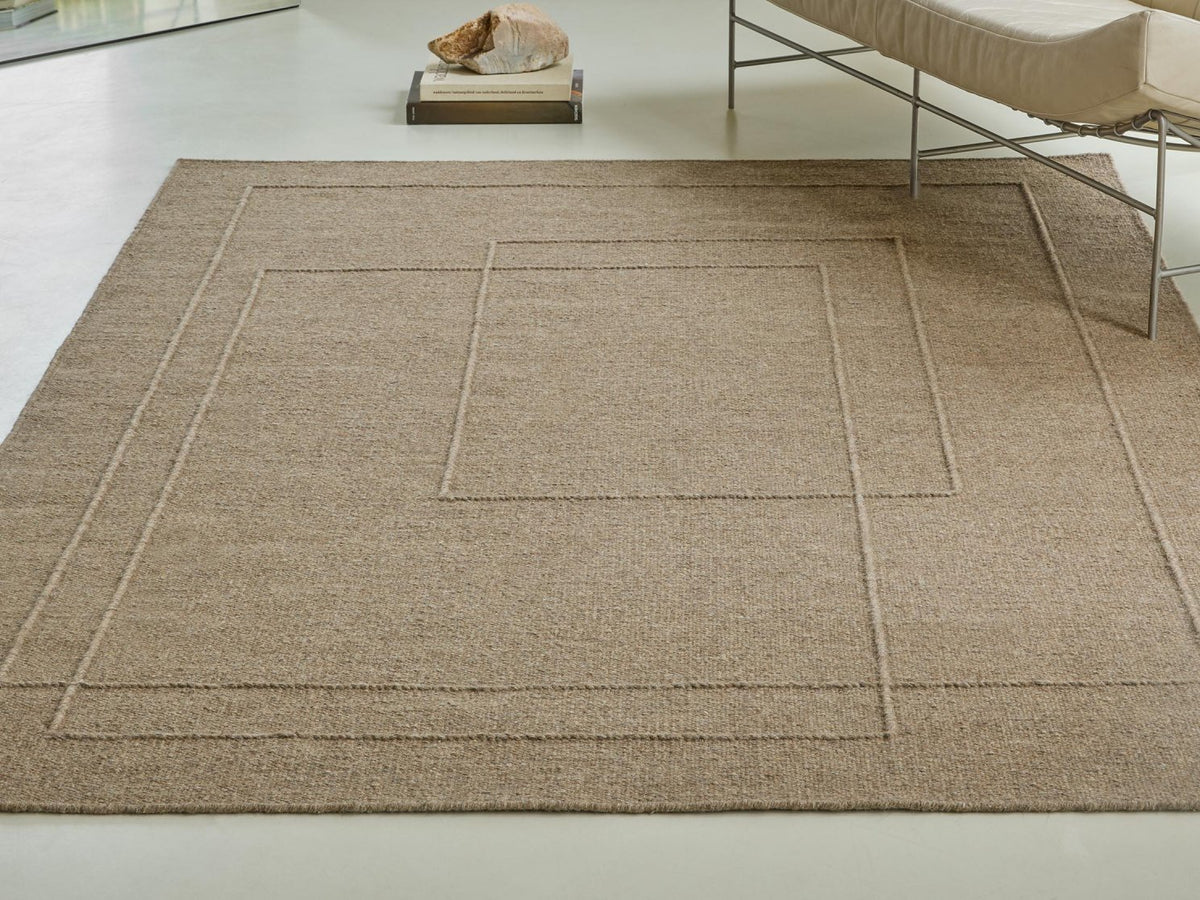 Senso Planes Fur Brown rug in a room setting