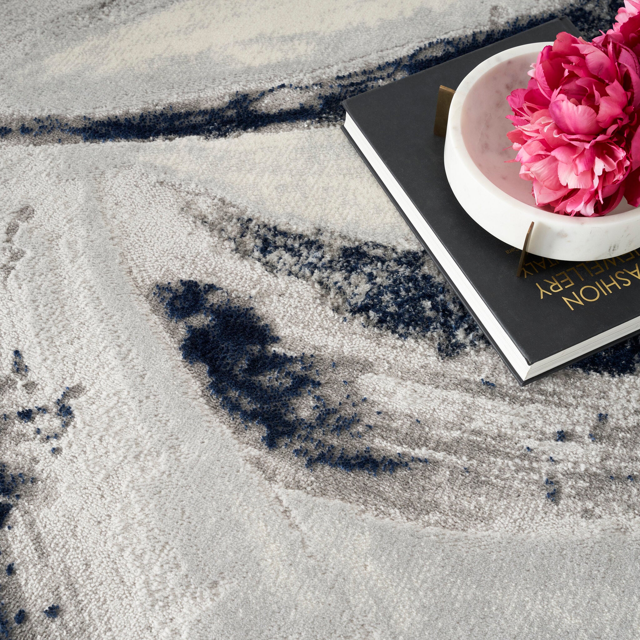 Brushstrokes BSK02 Grey Navy rug