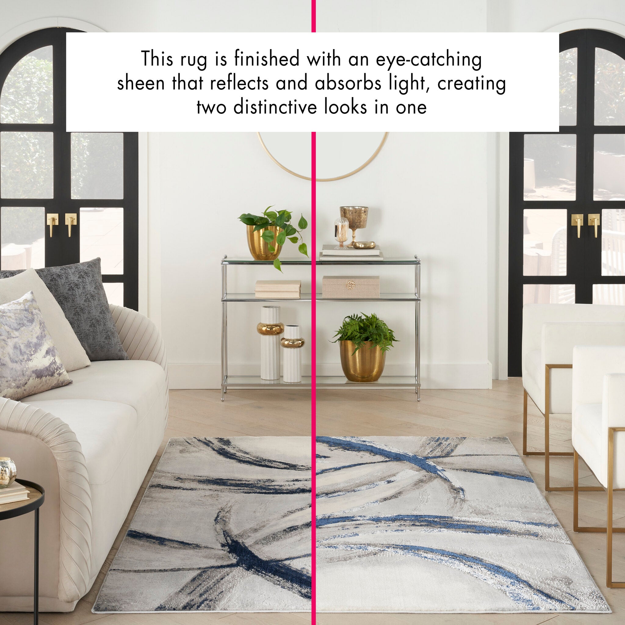 Brushstrokes BSK02 Grey Navy rug