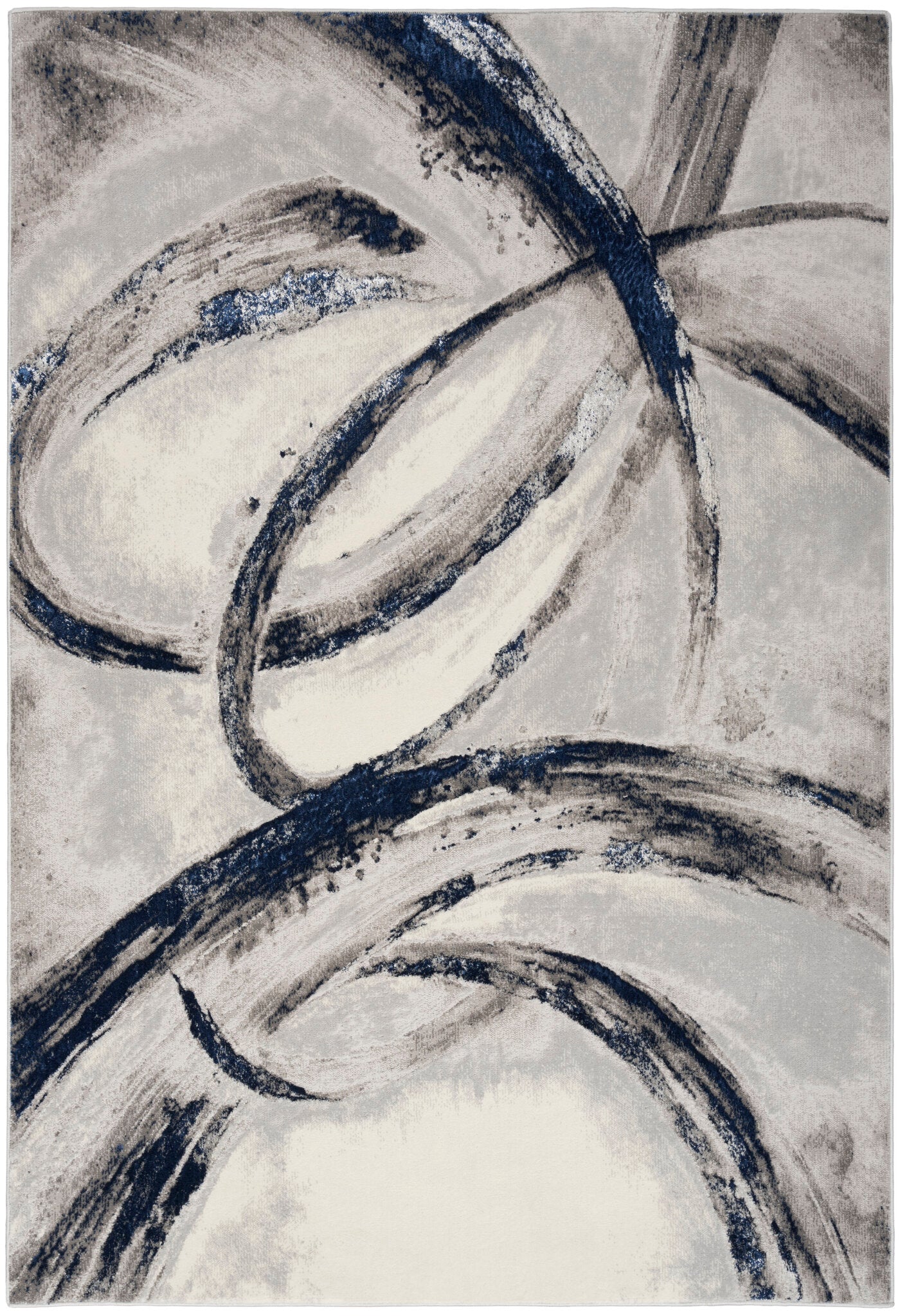 Brushstrokes BSK02 Grey Navy rug