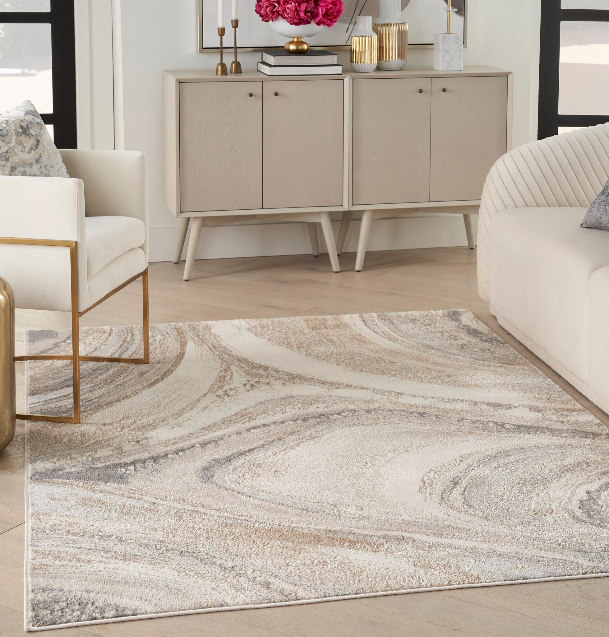 Brushstrokes BSK03 Cream Grey rug