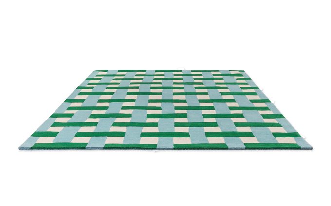 Harlequin Basketweave Emerald/Aquamarine rug detail