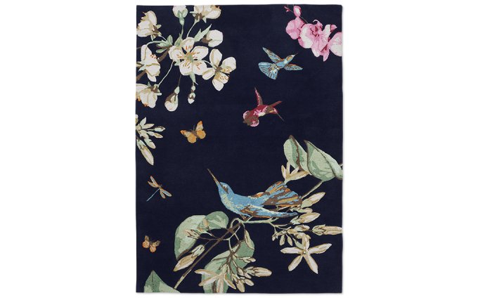 Wedgwood Hummingbird Navy 37818 rug full flat view