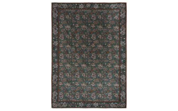Morris & Co Theodosia Bottle Green rug full flat view