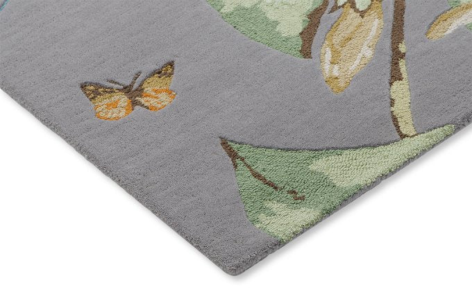 Wedgwood Hummingbird Grey 37804 rug corner detail