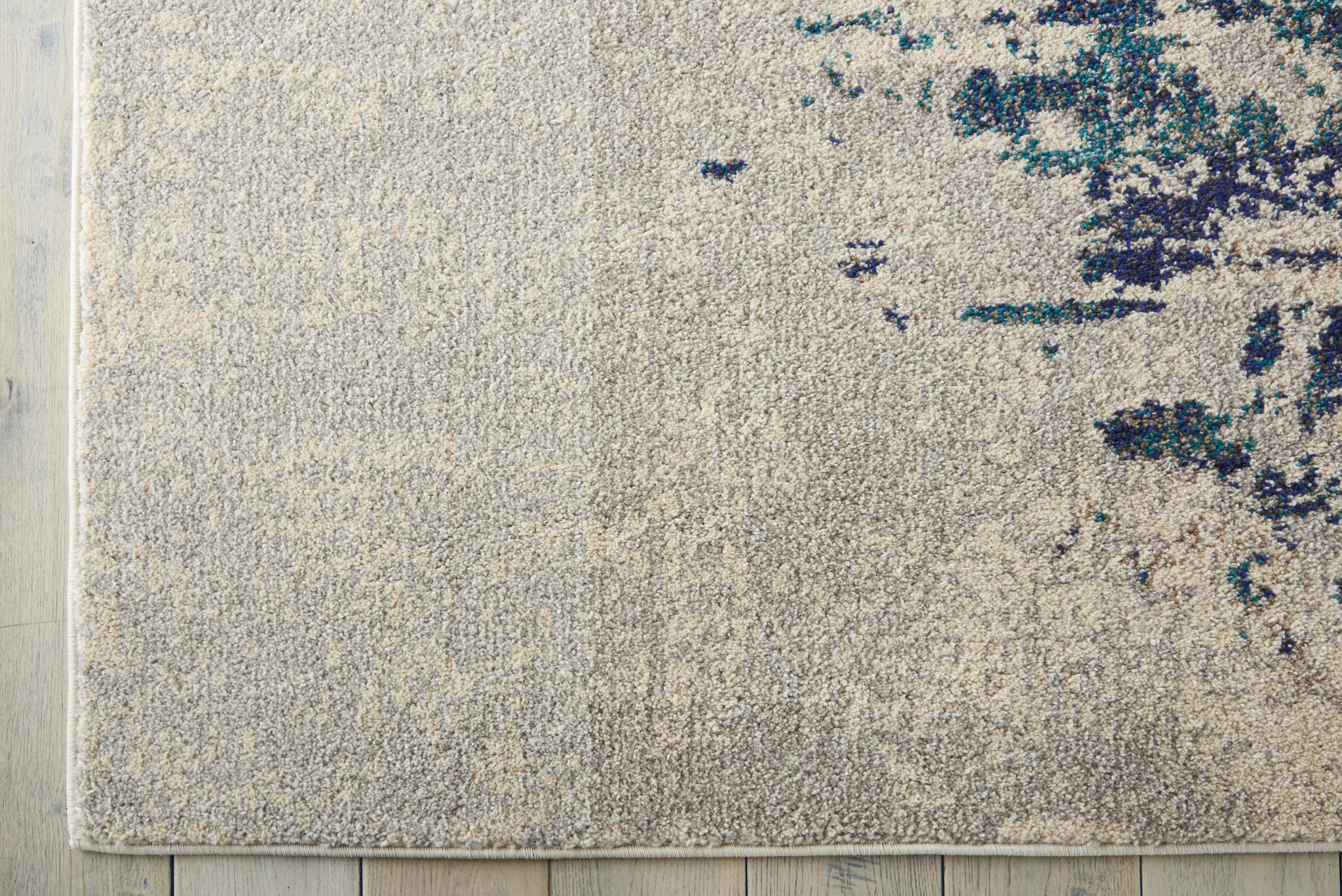 Celestial CES02 Ivory Teal Blue rug