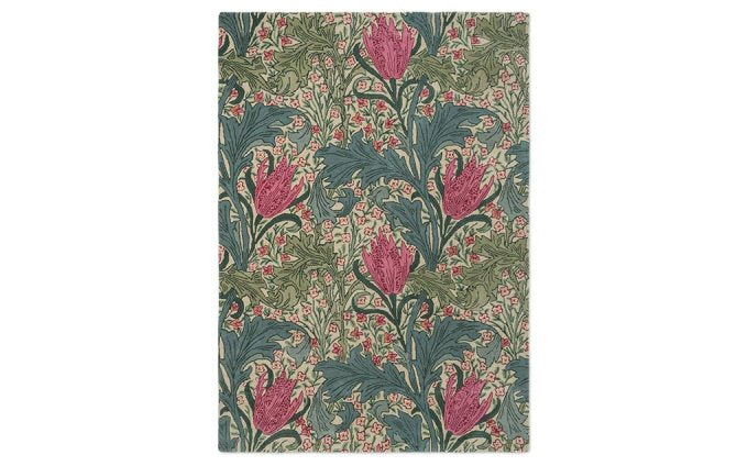 Morris & Co Lent Lily Plum Bayleaf rug full flat view