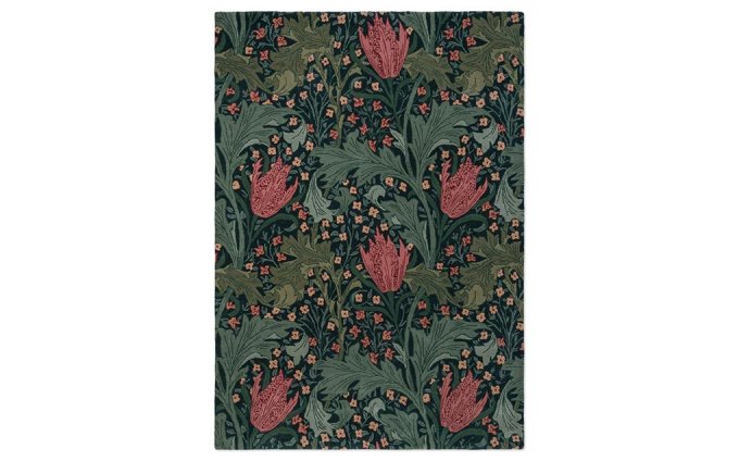 Morris & Co Lent Lily Indigo Madder rug full flat view