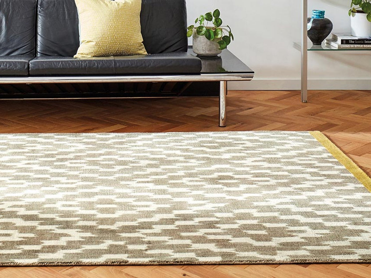 Scion Uteki Slate rug styled in a room setting