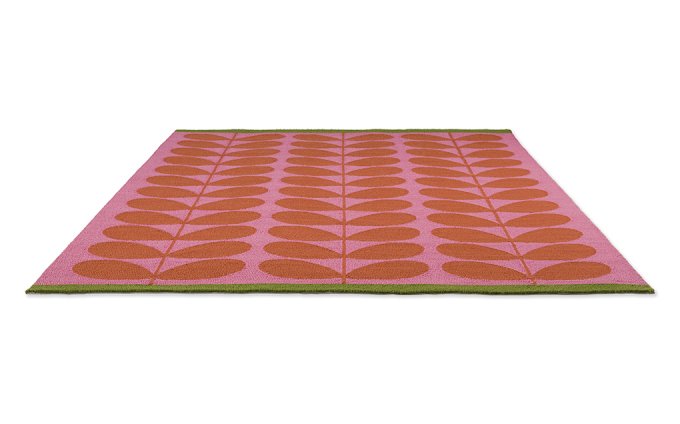 Orla Kiely Solid Stem Paprika outdoor rug angled view