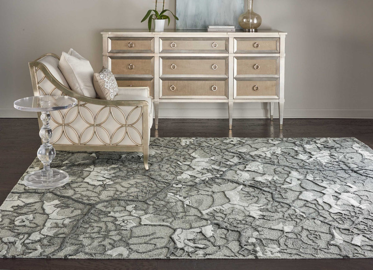 Divine DIV01 Charcoal rug in a styled room setting