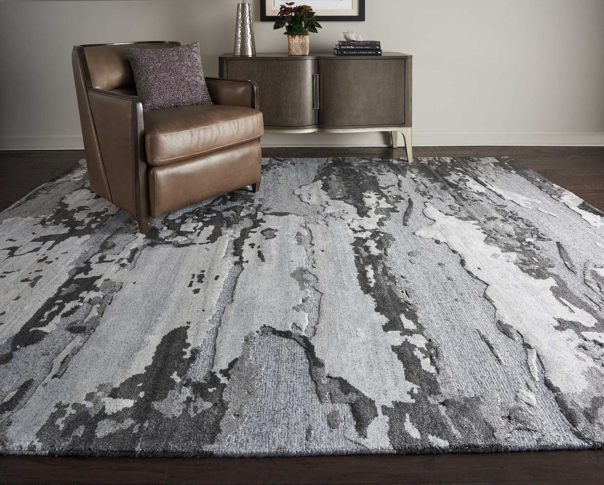 Divine DIV07 Smoke rug in a styled room setting