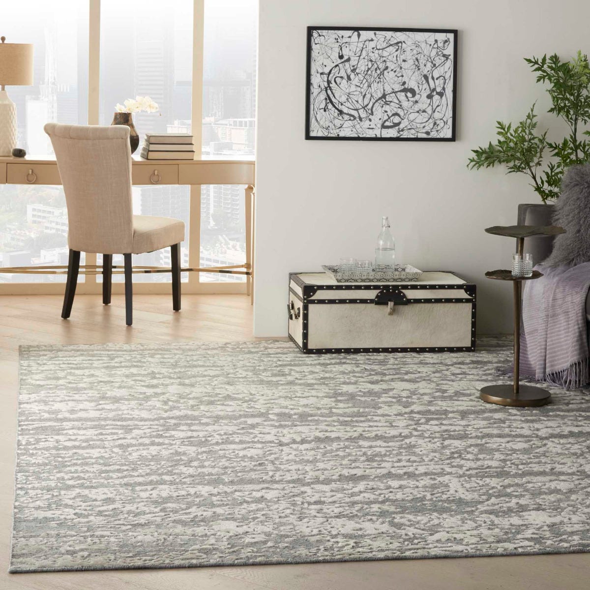 Divine DIV09 Sandstorm rug in a styled room setting