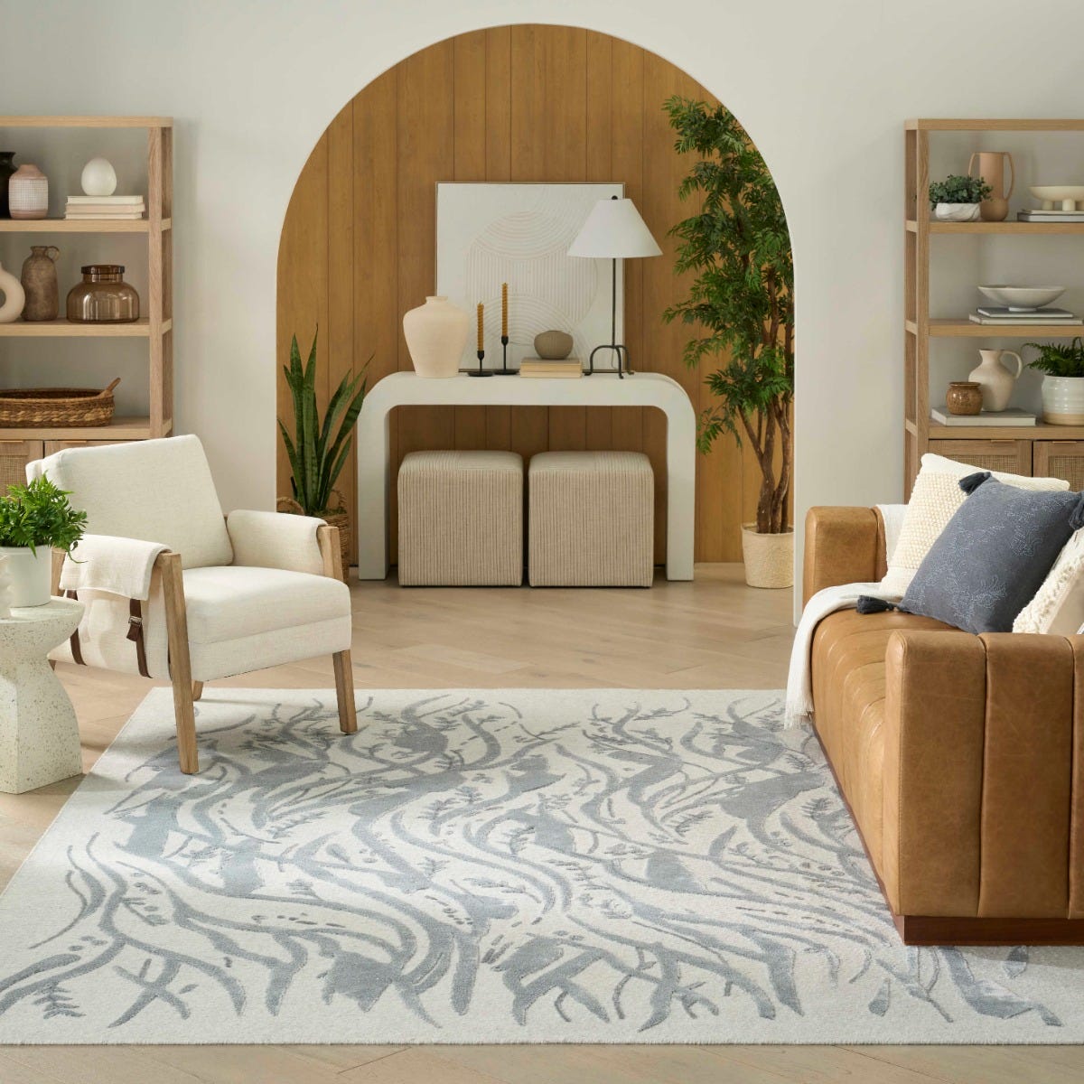 Divine DIV13 Slate rug in a styled room setting