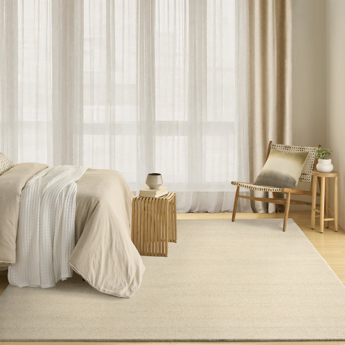 DKNY Rows Row 01 Ivory Beige rug