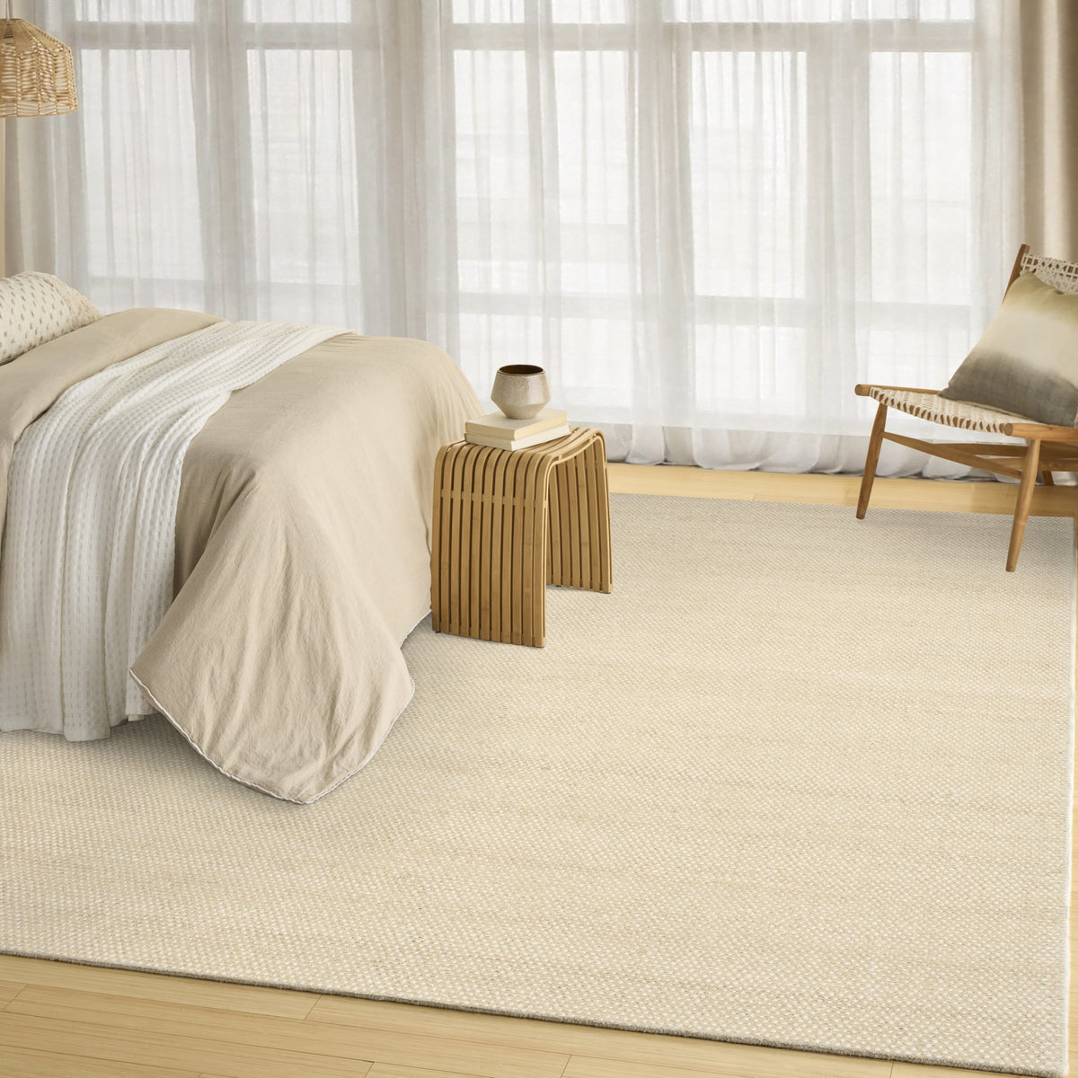 DKNY Rows Row 01 Ivory Beige rug