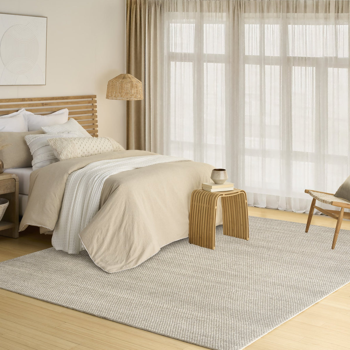 DKNY Rows Row 01 Ivory Grey rug