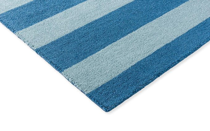 Laura Ashley Lille Sky Blue outdoor rug corner detail
