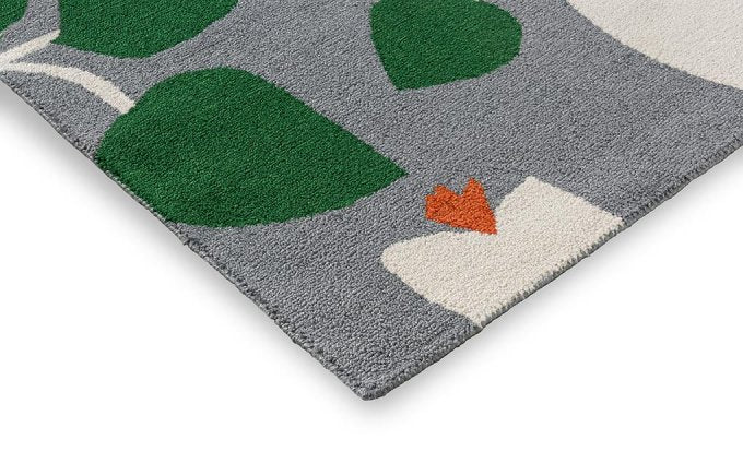 Scion Rosehip Blue outdoor rug corner detail