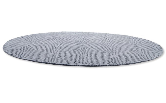 Wedgwood Folia 2.0 Cool Grey Round 38904 rug angled view