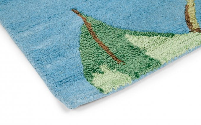 Wedgwood Hummingbird Blue 37808 rug corner detail