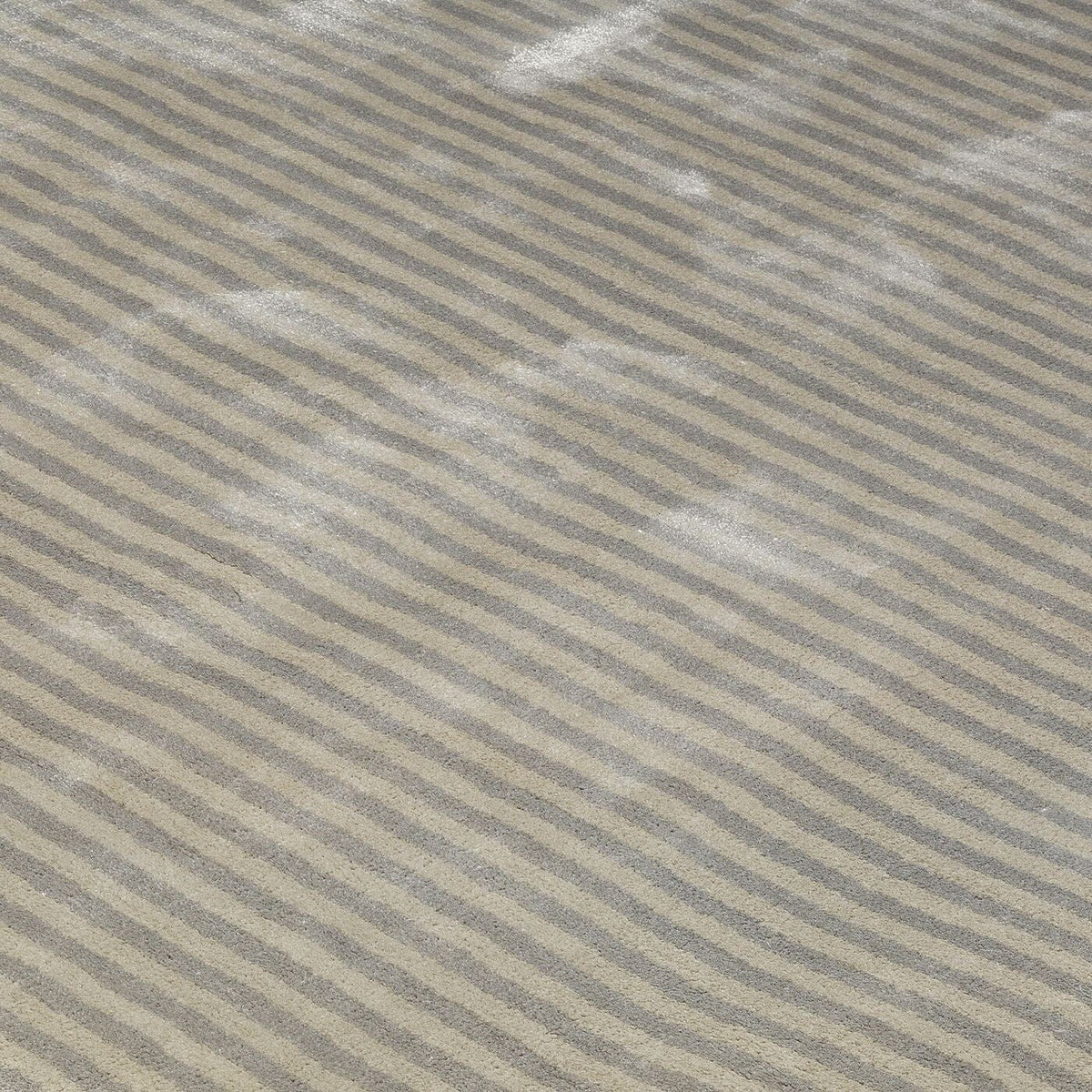 Katherine Carnaby Chrome Stripe Feather rug detail