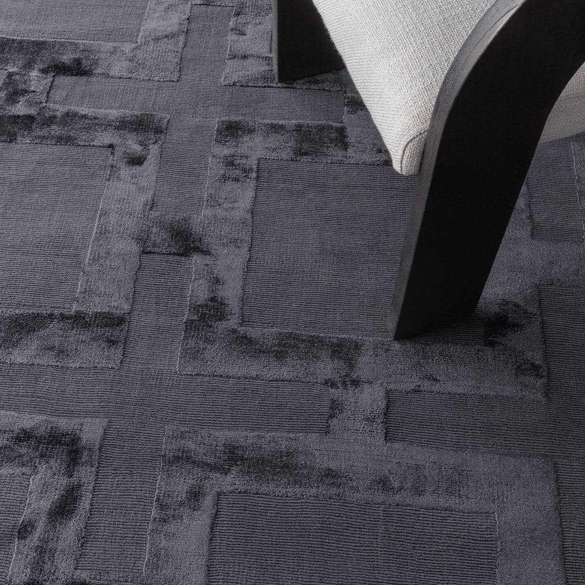 Katherine Carnaby Eaton Black rug close-up of the pile